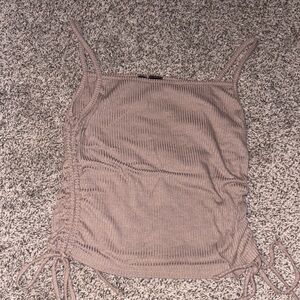 Women's Taupe Sleeveless Top